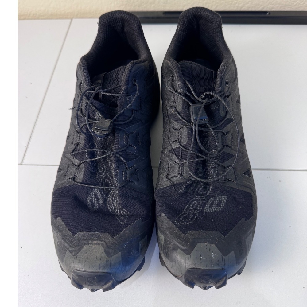 Salomon Speedcross 6 Trail Running Shoes Mens 8 Black Quicklace Gorpcore Hiking